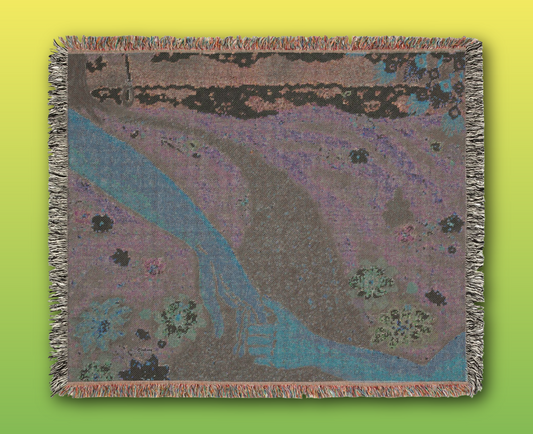 Through the Flowers and Up the Hill- Woven Blanket — Cozy Floral Picnic Throw