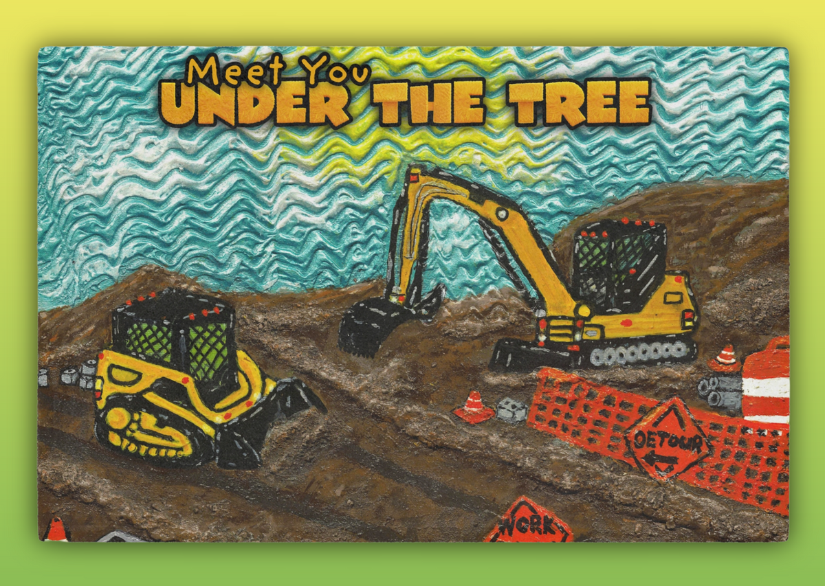 Minky Blanket - "Construction Equipment" Throw from "Meet You Under The Tree"