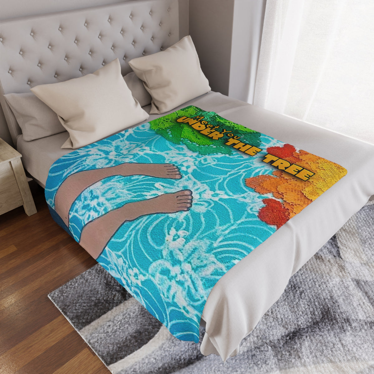 Minky Blanket - "Feet Forward When Swinging" Throw from "Meet You Under The Tree"