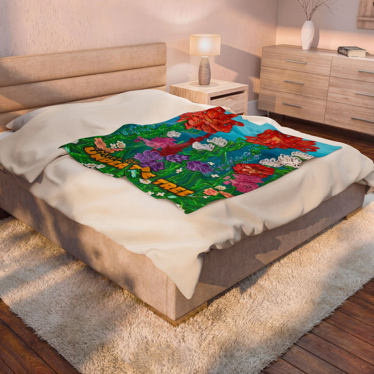 "Field of Flowers" Velveteen Plush Blanket — from "Meet You Under the Tree"