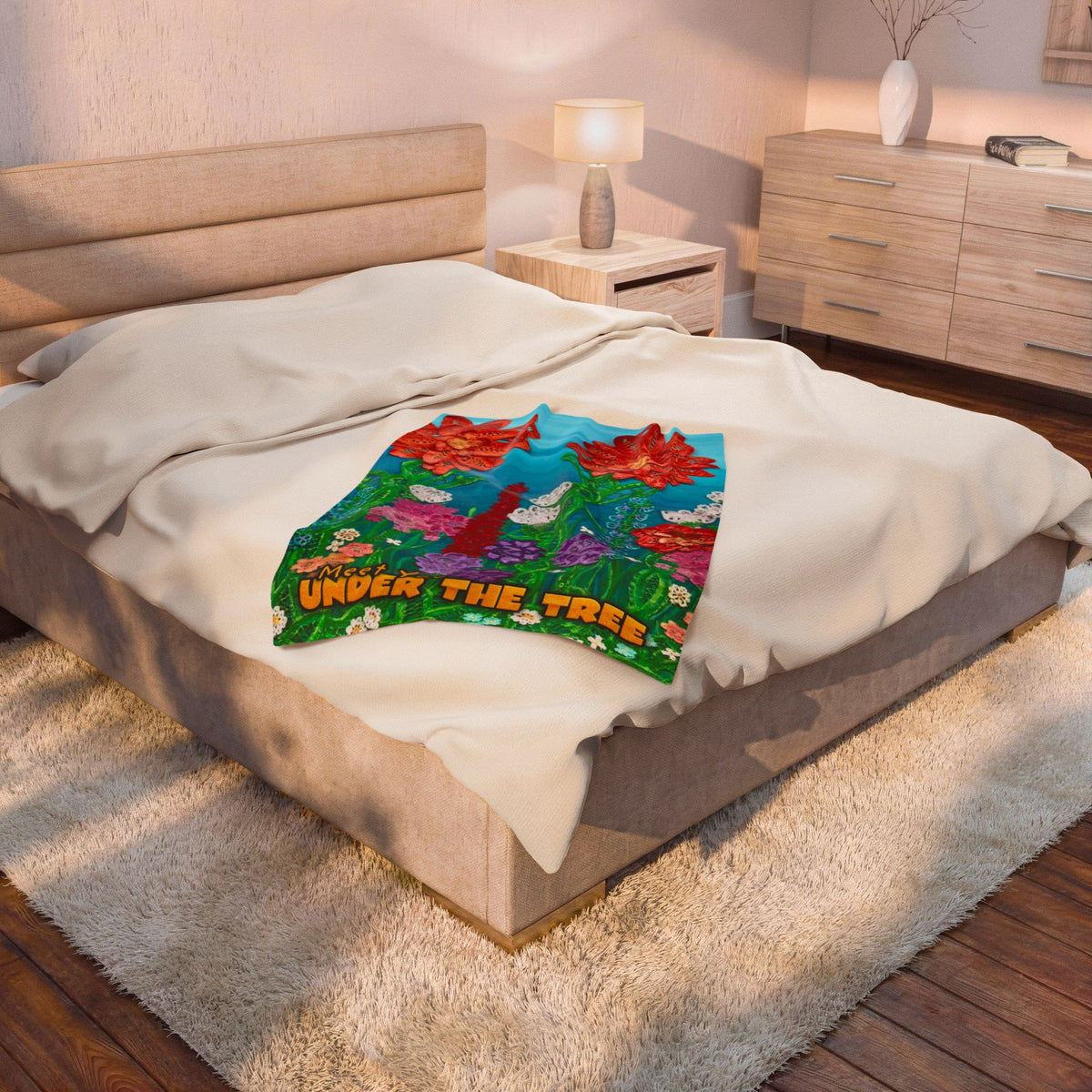 "Field of Flowers" Velveteen Plush Blanket — from "Meet You Under the Tree"
