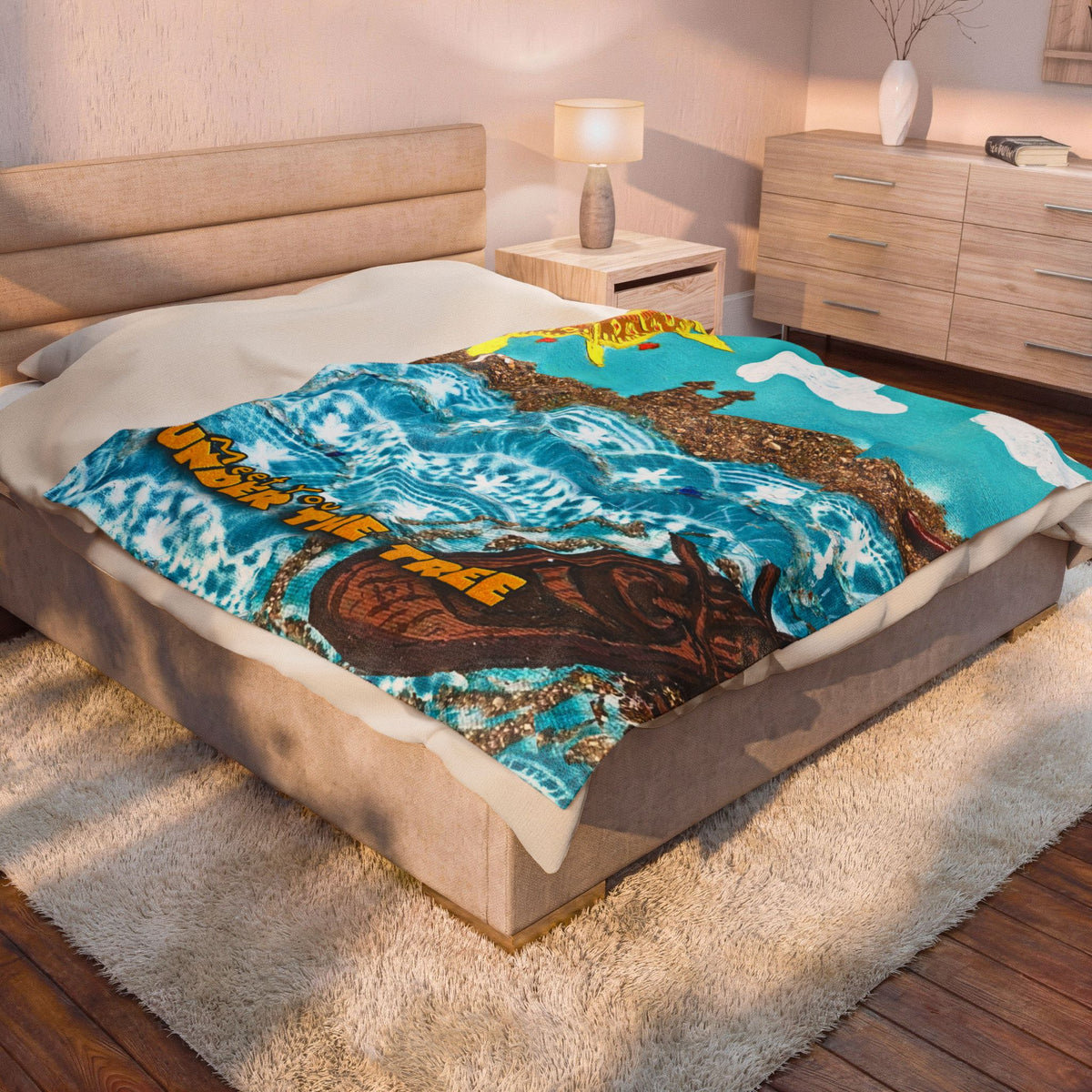 "Sea'" Velveteen Plush Blanket — from "Meet You Under the Tree"