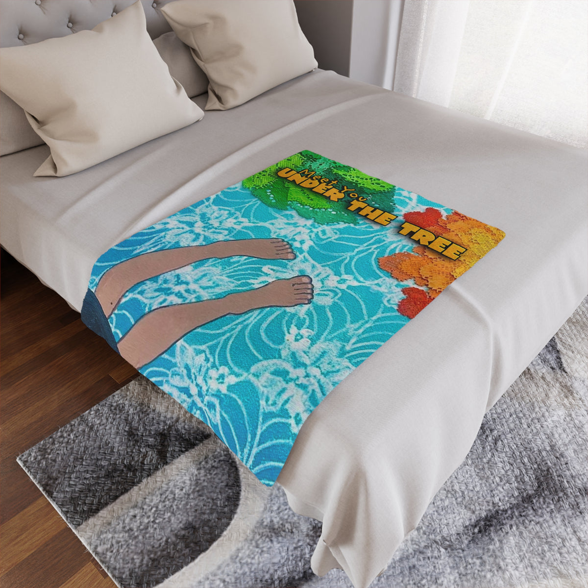 Minky Blanket - "Feet Forward When Swinging" Throw from "Meet You Under The Tree"