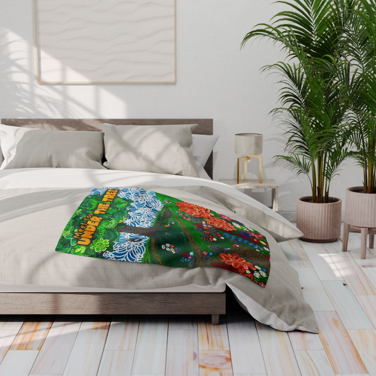 Arctic Fleece Blanket "Meet You Under The Tree"