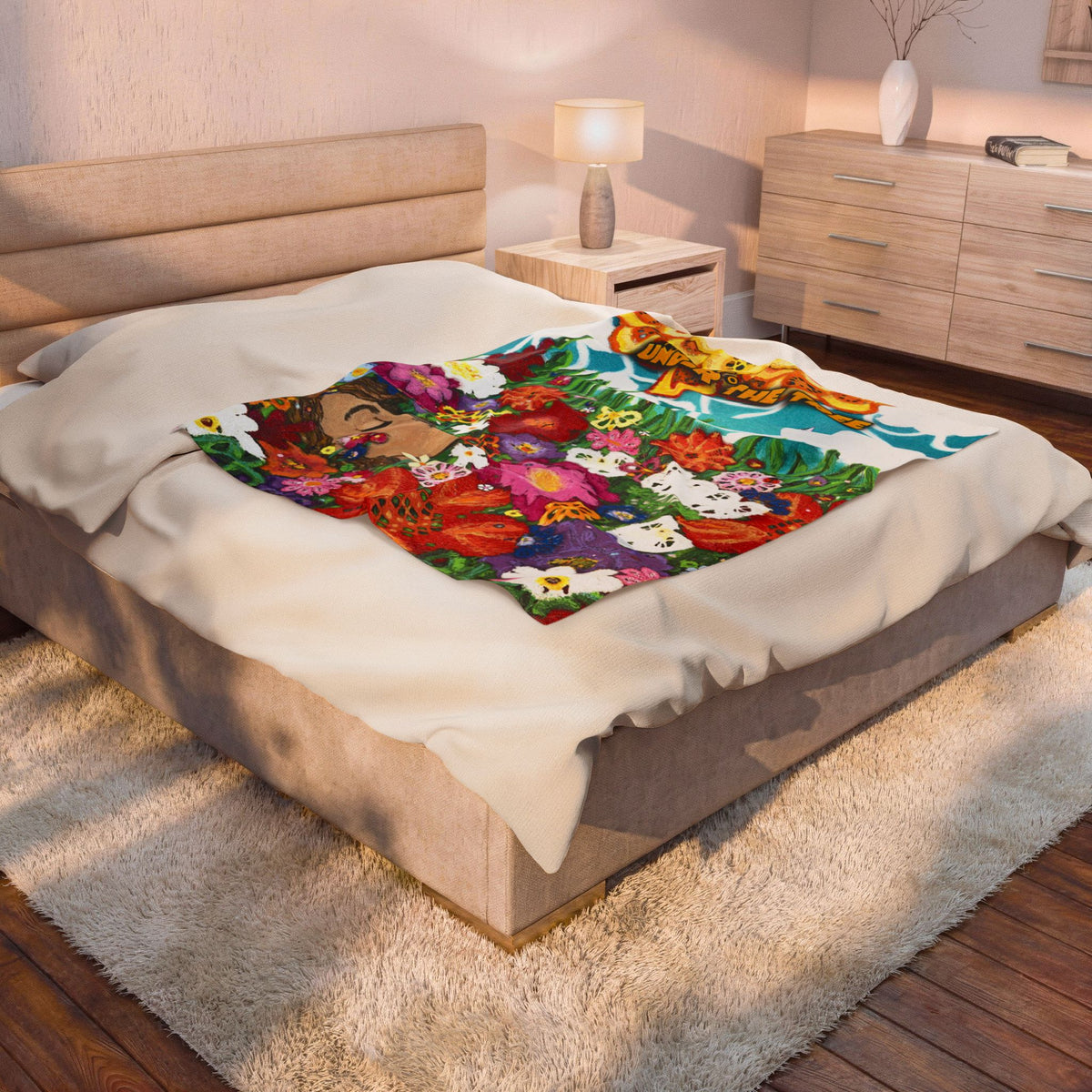 "Sea of Flowers" Velveteen Plush Blanket — from "Meet You Under the Tree"