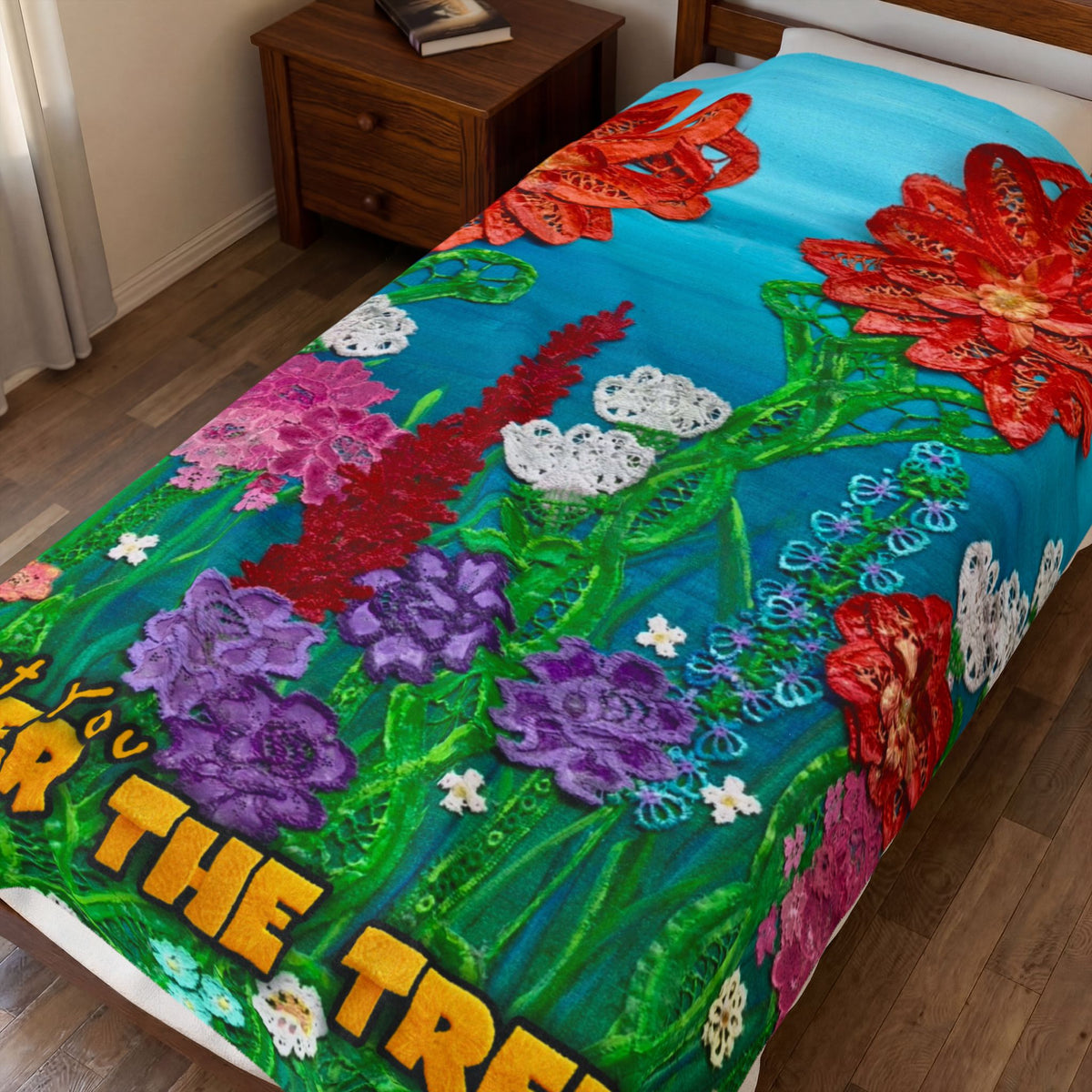 "Field of Flowers" Velveteen Plush Blanket — from "Meet You Under the Tree"