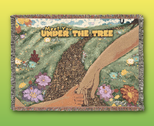 Through the Flowers and Up the Hill- Woven Blanket — Cozy Floral Picnic Throw