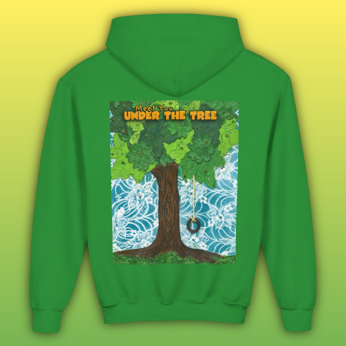 "Feet Front-Swing Back" Youth Hoodie —from illustrations in "Meet You Under the Tree"