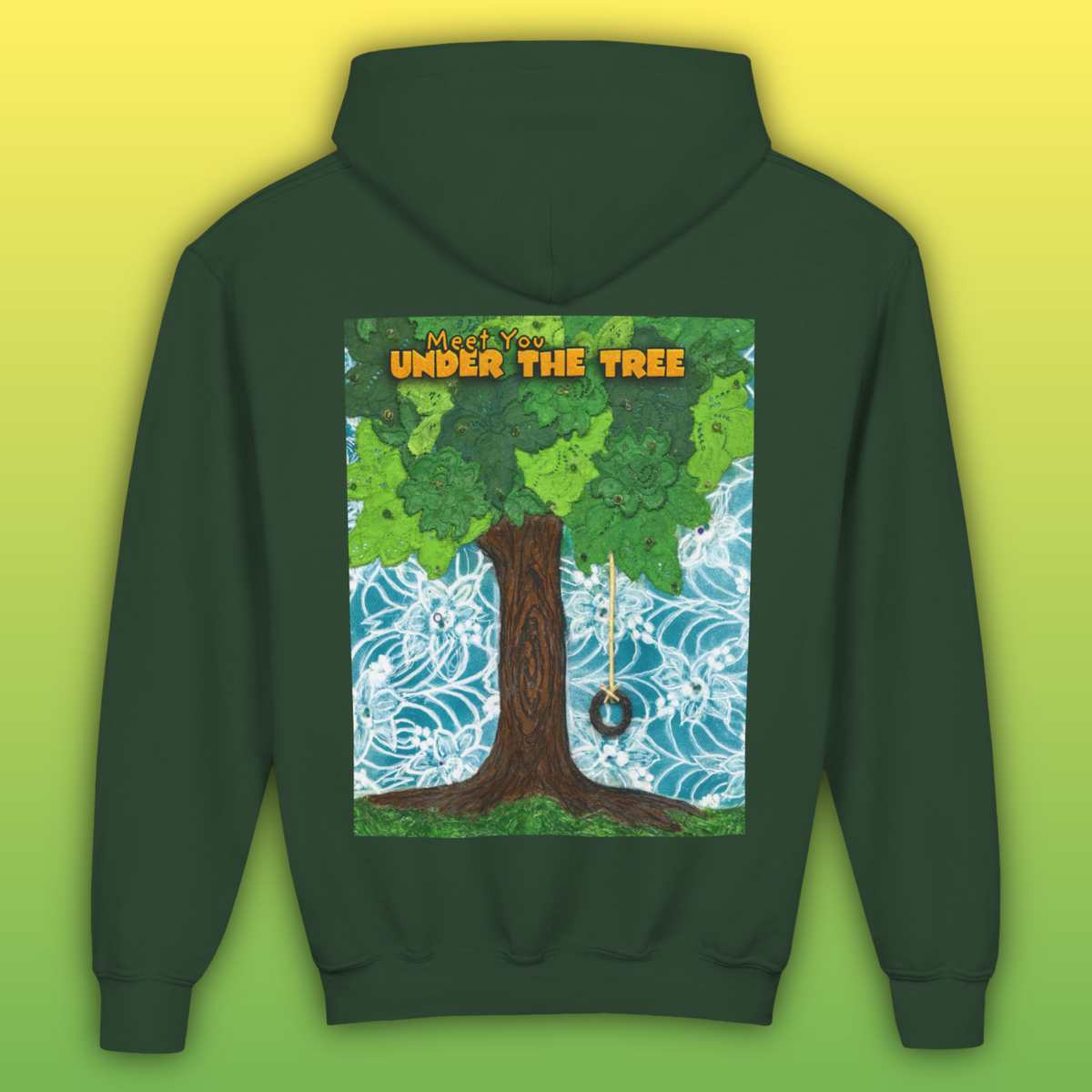 "Feet Front-Swing Back" Youth Hoodie —from illustrations in "Meet You Under the Tree"