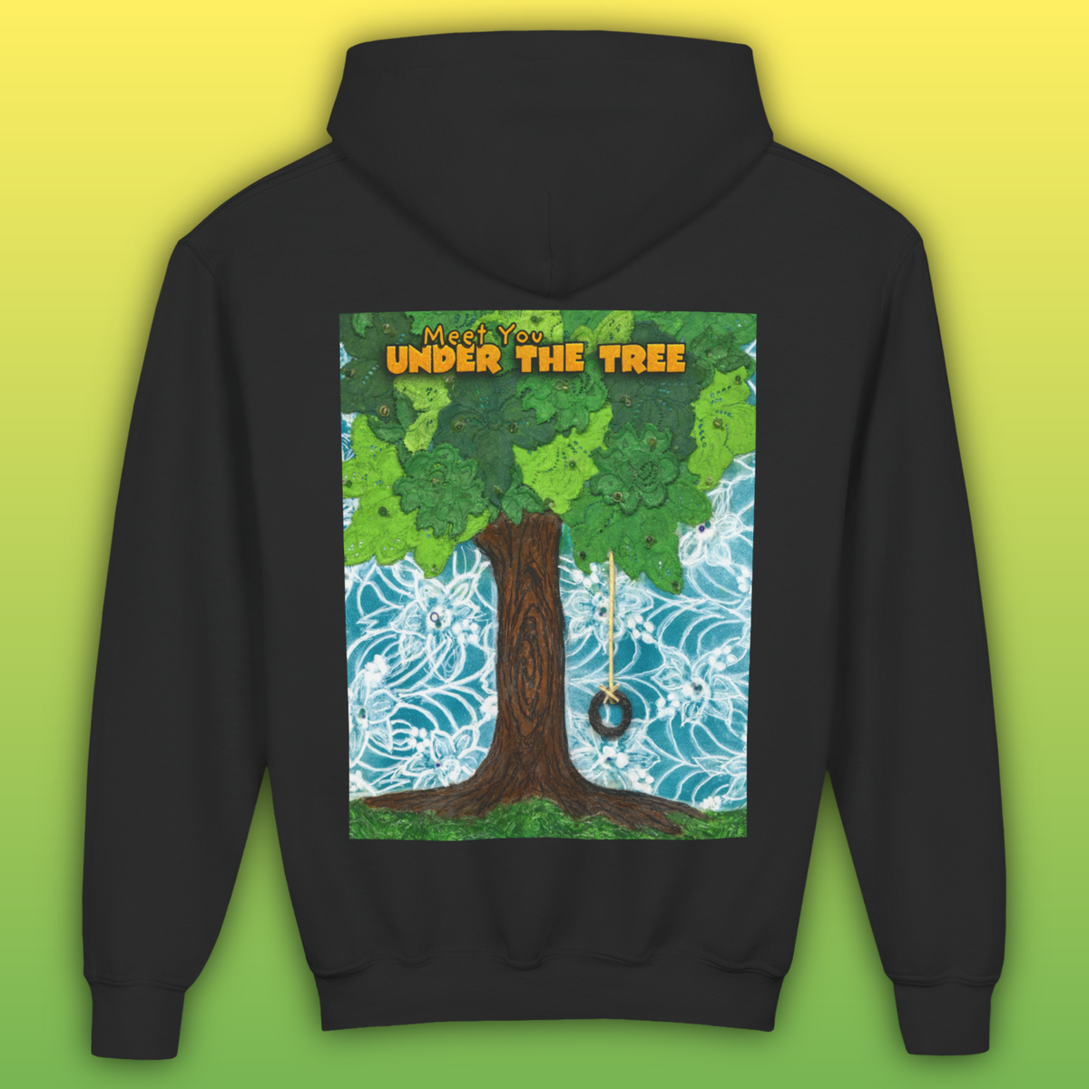 "Feet Front-Swing Back" Youth Hoodie —from illustrations in "Meet You Under the Tree"