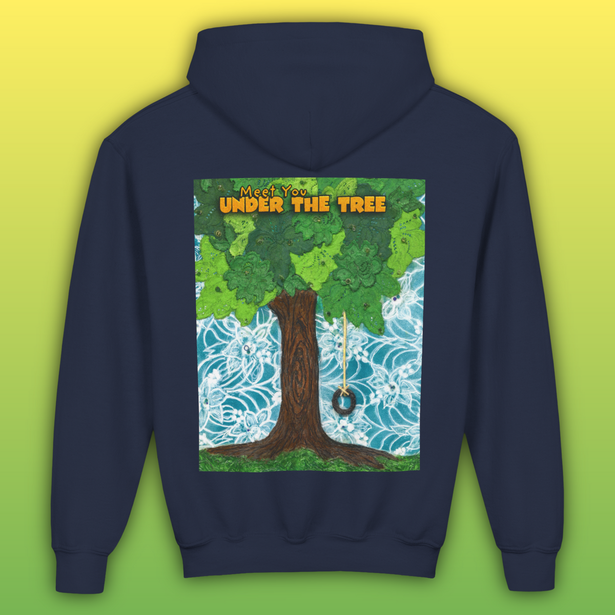 "Feet Front-Swing Back" Youth Hoodie —from illustrations in "Meet You Under the Tree"