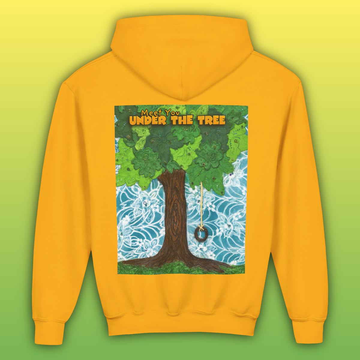 "Feet Front-Swing Back" Youth Hoodie —from illustrations in "Meet You Under the Tree"