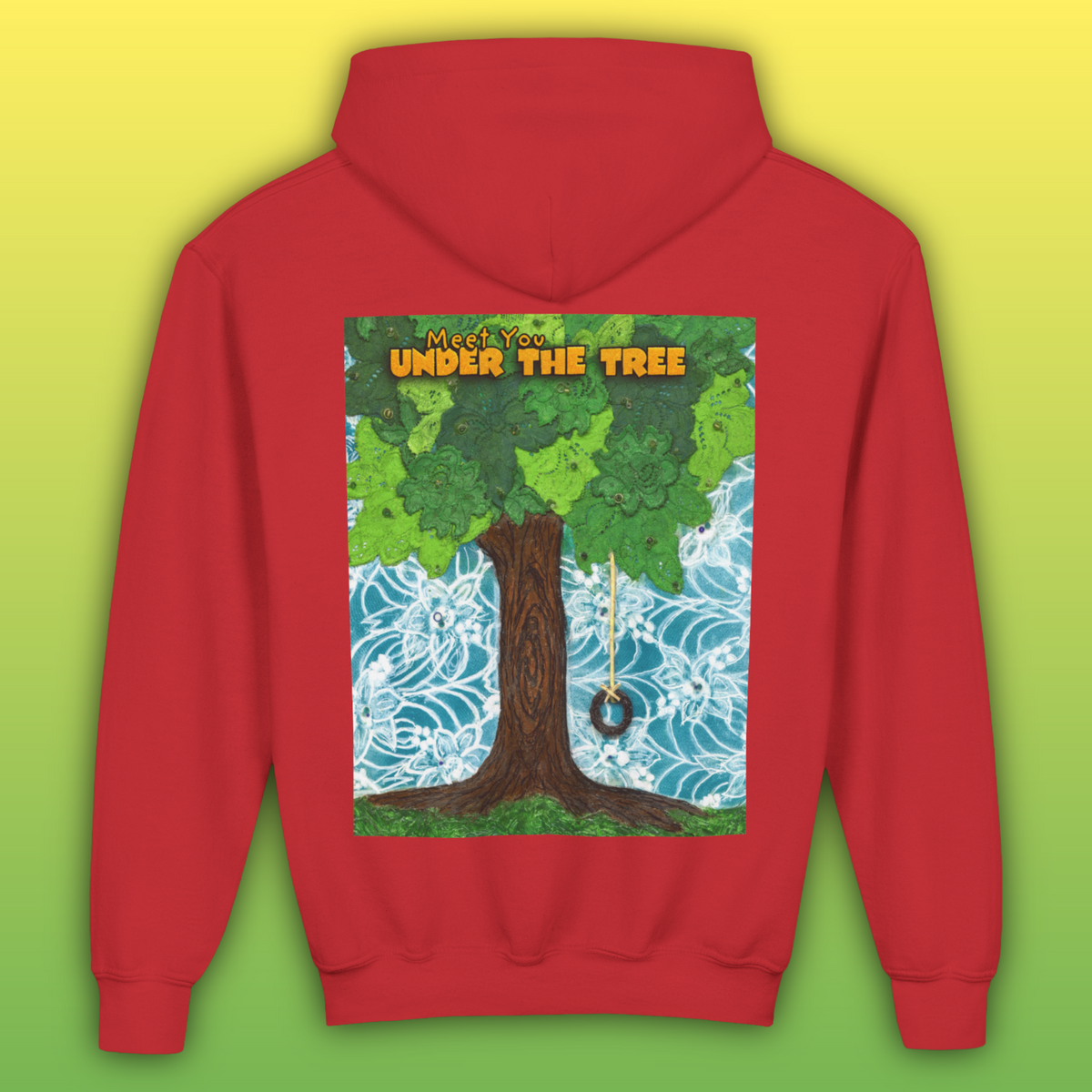 "Feet Front-Swing Back" Youth Hoodie —from illustrations in "Meet You Under the Tree"
