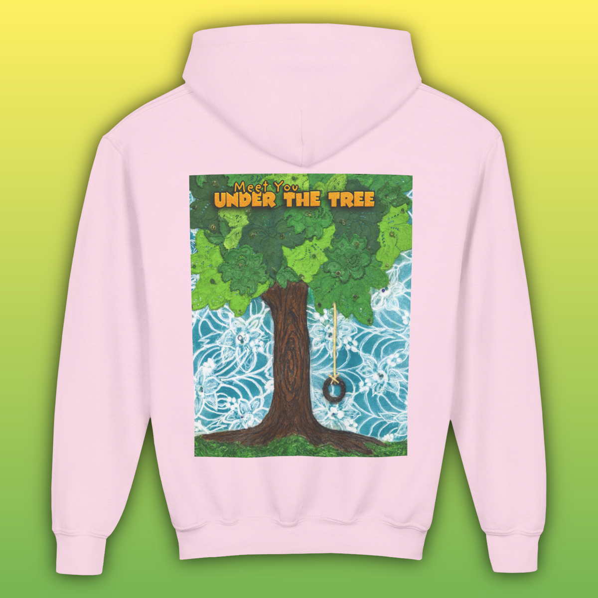 "Feet Front-Swing Back" Youth Hoodie —from illustrations in "Meet You Under the Tree"