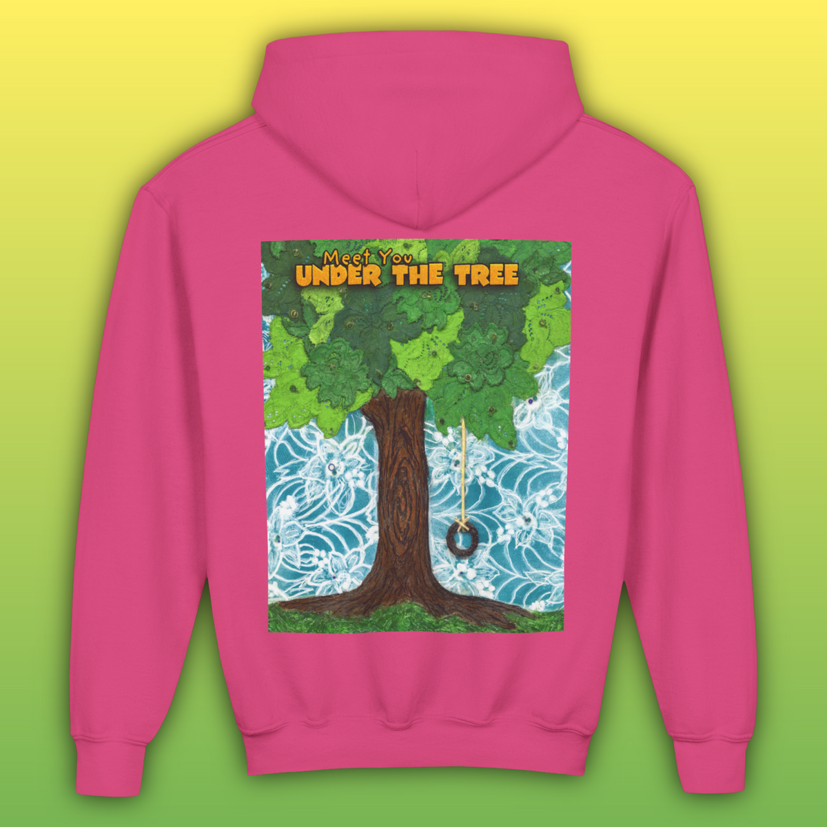 "Feet Front-Swing Back" Youth Hoodie —from illustrations in "Meet You Under the Tree"