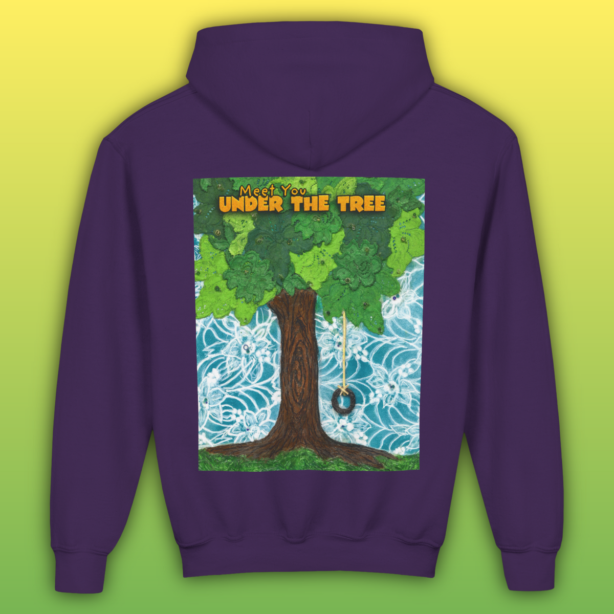 "Feet Front-Swing Back" Youth Hoodie —from illustrations in "Meet You Under the Tree"