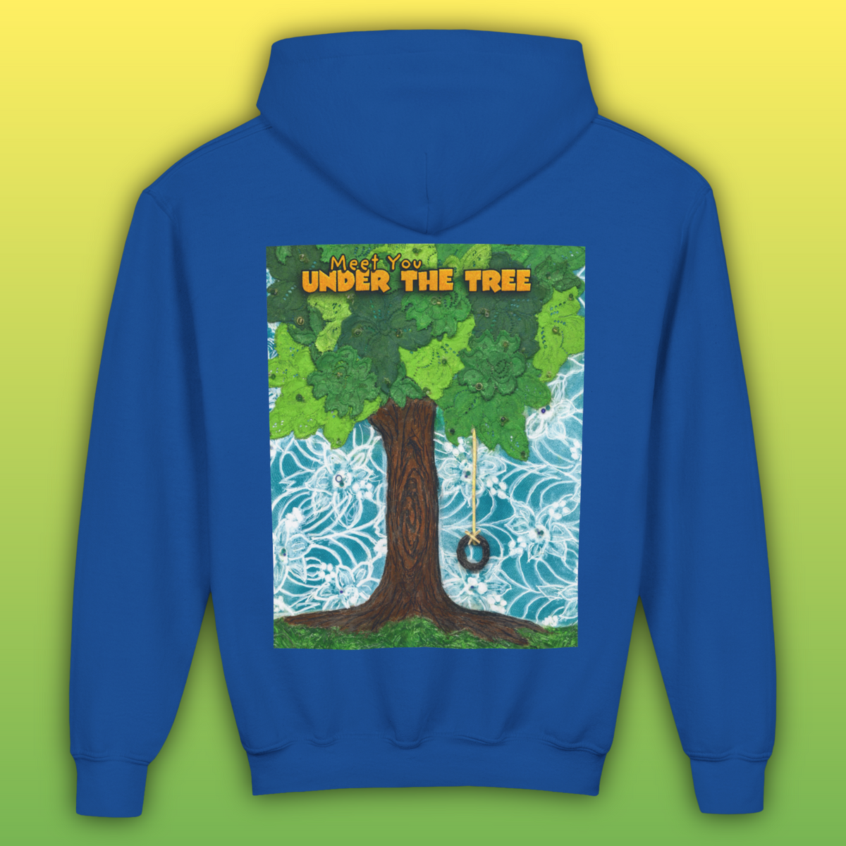 "Feet Front-Swing Back" Youth Hoodie —from illustrations in "Meet You Under the Tree"