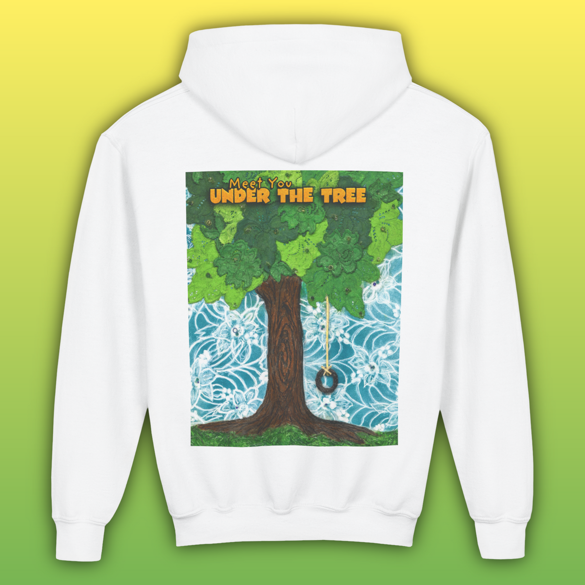 "Feet Front-Swing Back" Youth Hoodie —from illustrations in "Meet You Under the Tree"