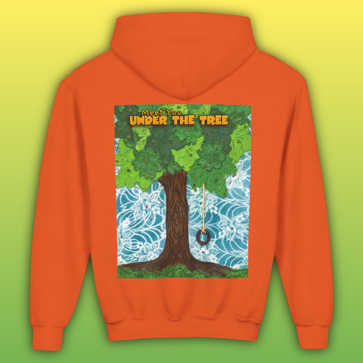 "Feet Front-Swing Back" Youth Hoodie —from illustrations in "Meet You Under the Tree"
