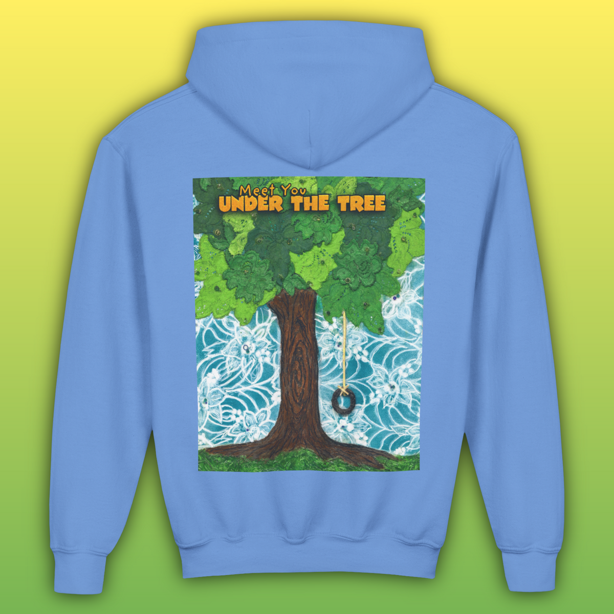 "Feet Front-Swing Back" Youth Hoodie —from illustrations in "Meet You Under the Tree"