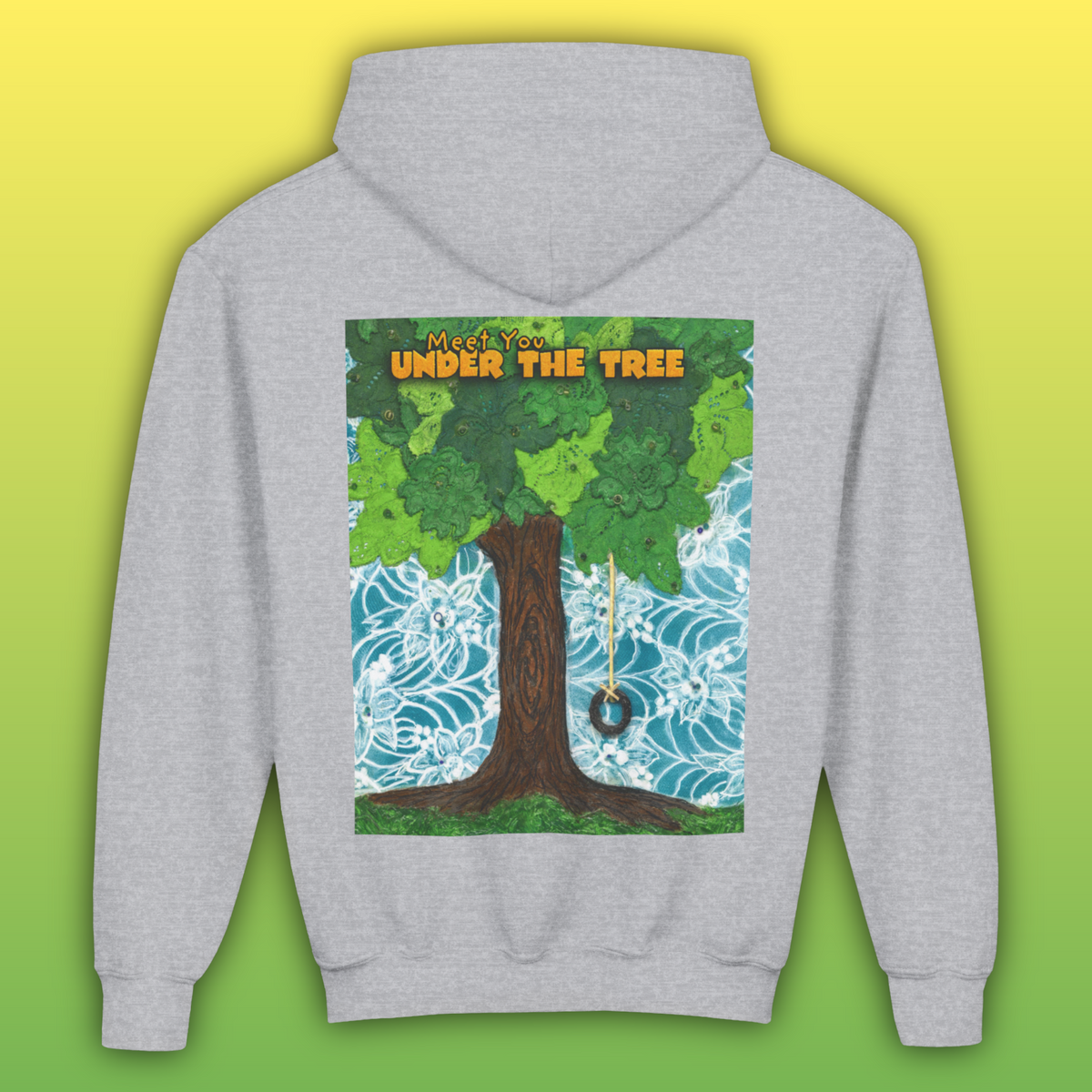 "Feet Front-Swing Back" Youth Hoodie —from illustrations in "Meet You Under the Tree"