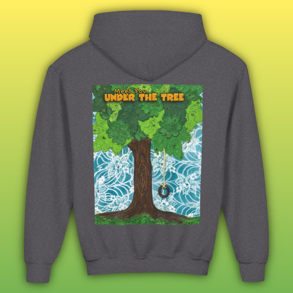 "Feet Front-Swing Back" Youth Hoodie —from illustrations in "Meet You Under the Tree"