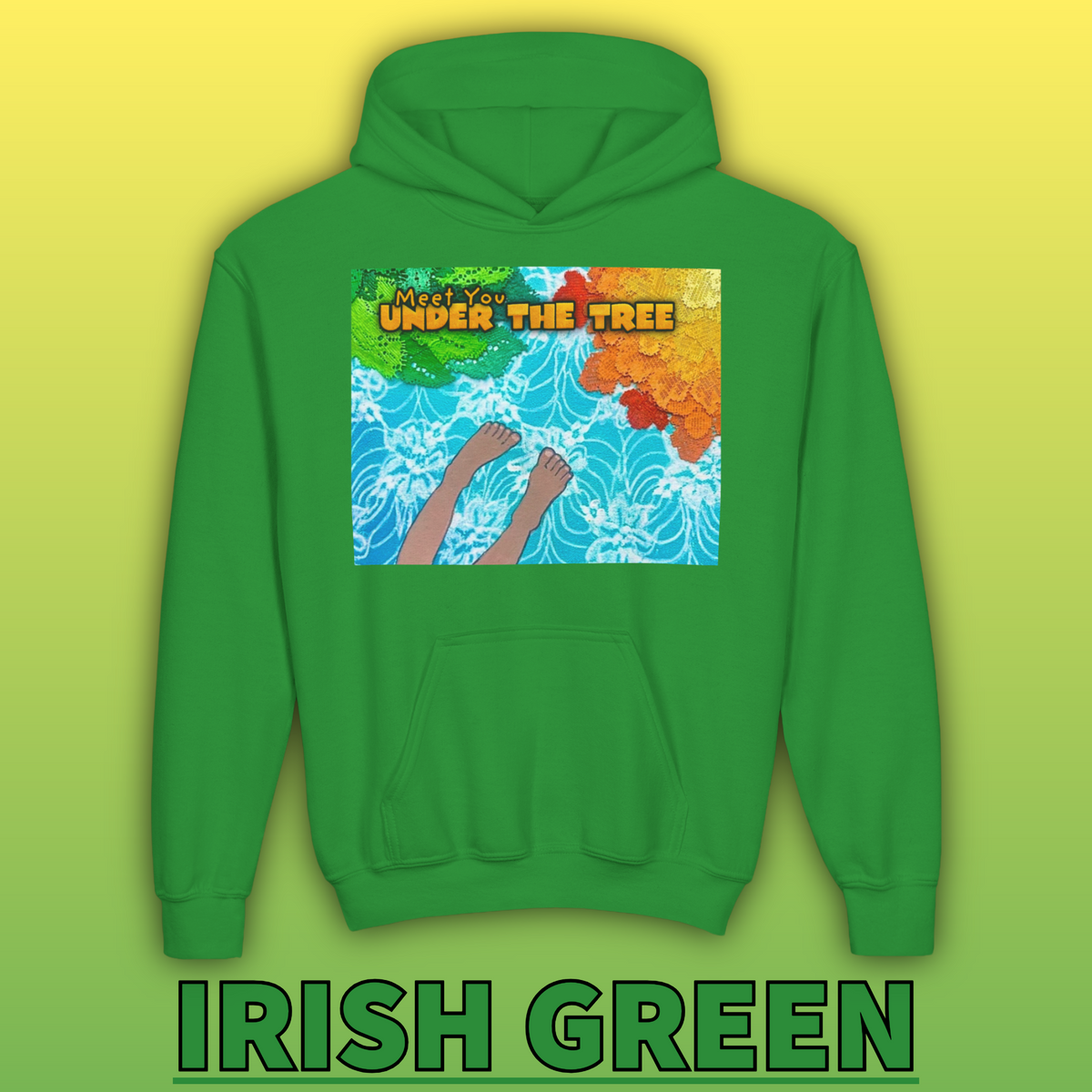 "Feet Front-Swing Back" Youth Hoodie —from illustrations in "Meet You Under the Tree"