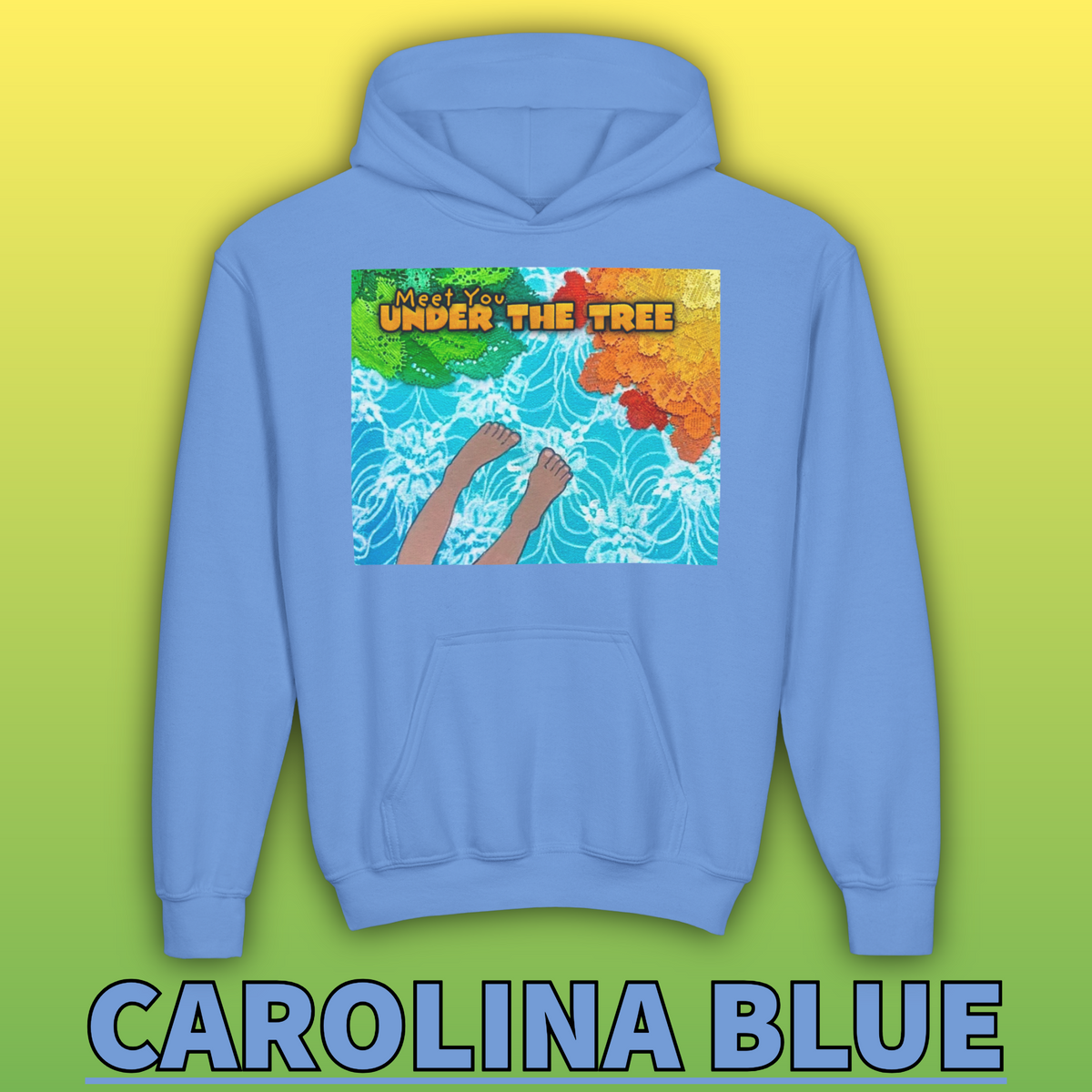 "Feet Front-Swing Back" Youth Hoodie —from illustrations in "Meet You Under the Tree"