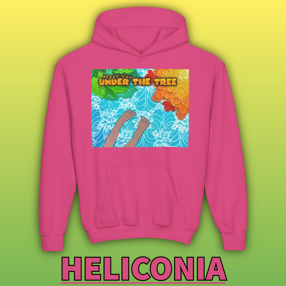 "Feet Front-Swing Back" Youth Hoodie —from illustrations in "Meet You Under the Tree"