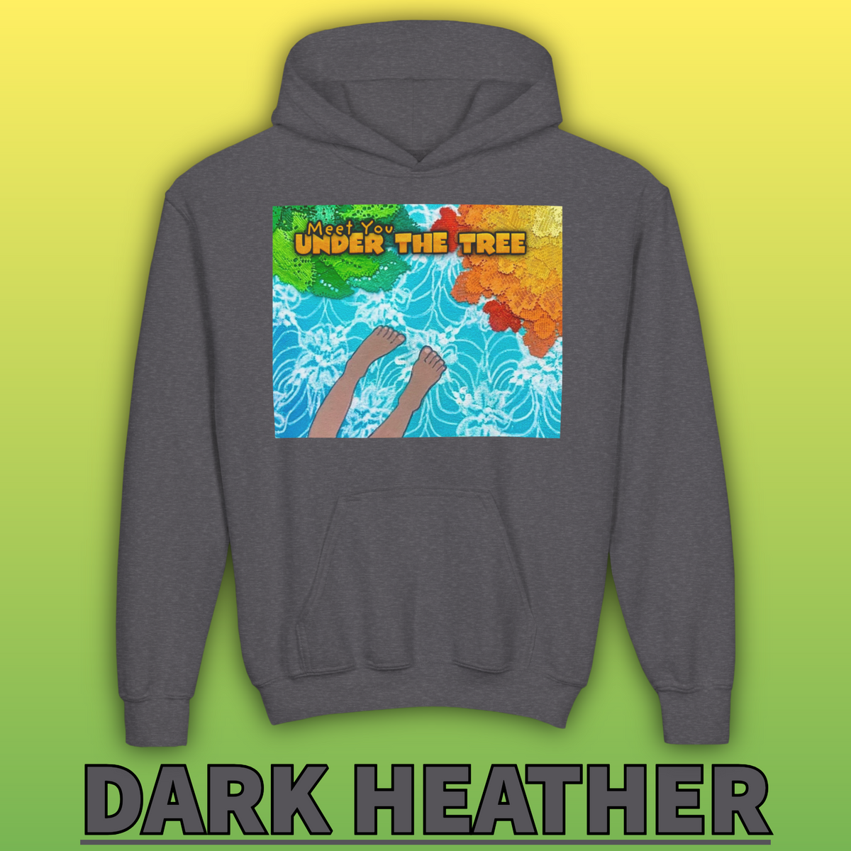 "Feet Front-Swing Back" Youth Hoodie —from illustrations in "Meet You Under the Tree"