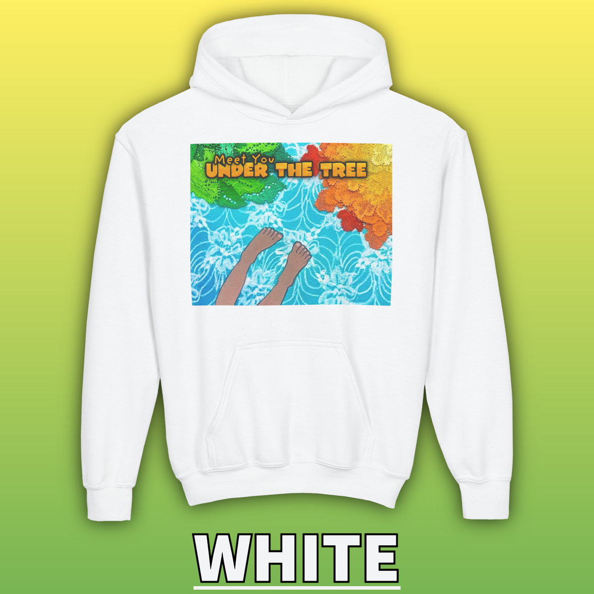 "Feet Front-Swing Back" Youth Hoodie —from illustrations in "Meet You Under the Tree"