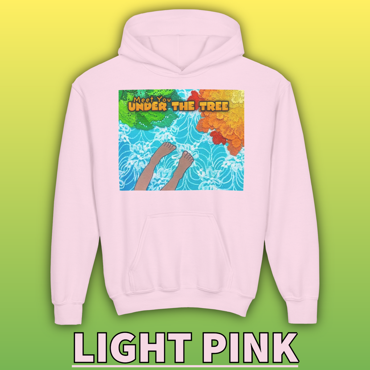 "Feet Front-Swing Back" Youth Hoodie —from illustrations in "Meet You Under the Tree"