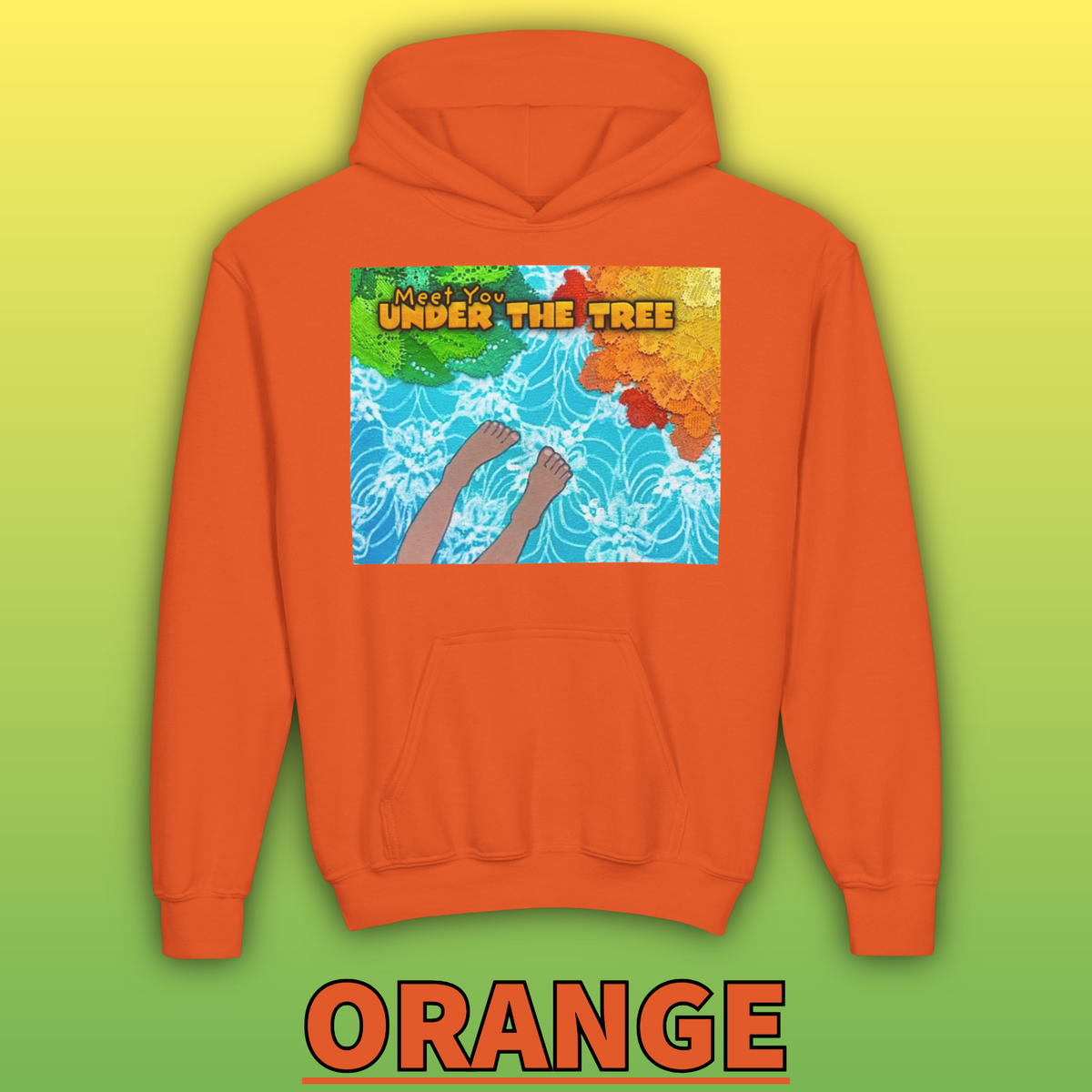 "Feet Front-Swing Back" Youth Hoodie —from illustrations in "Meet You Under the Tree"
