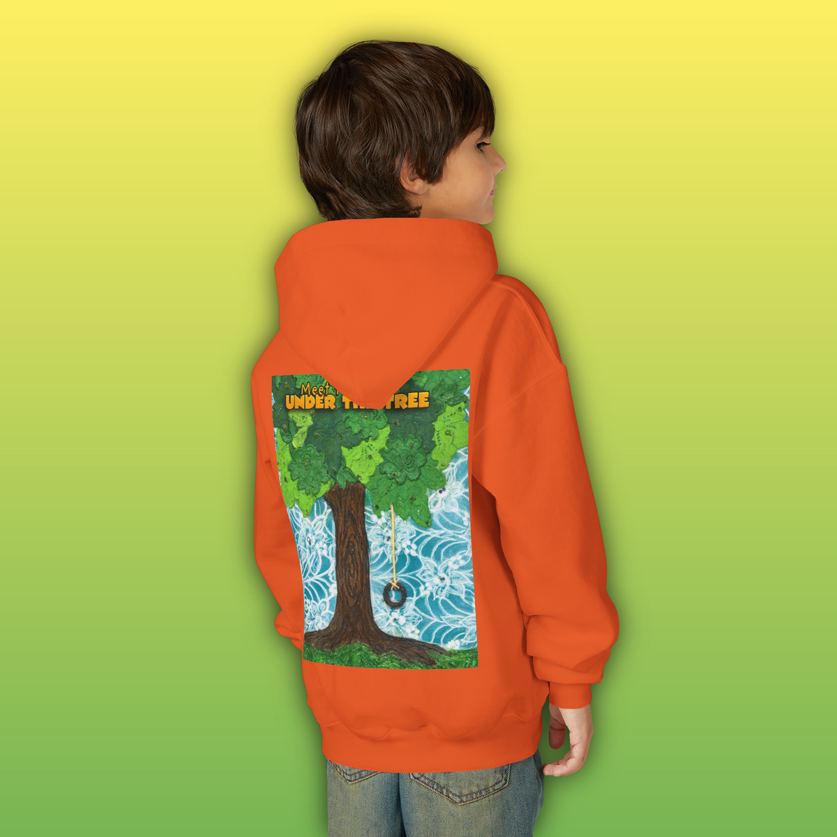 "Feet Front-Swing Back" Youth Hoodie —from illustrations in "Meet You Under the Tree"
