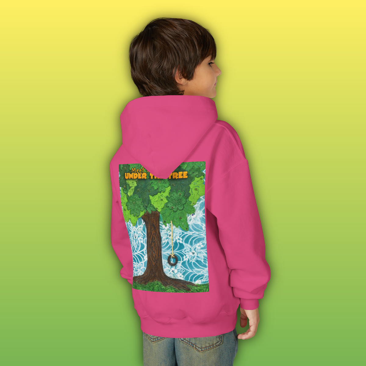 "Feet Front-Swing Back" Youth Hoodie —from illustrations in "Meet You Under the Tree"