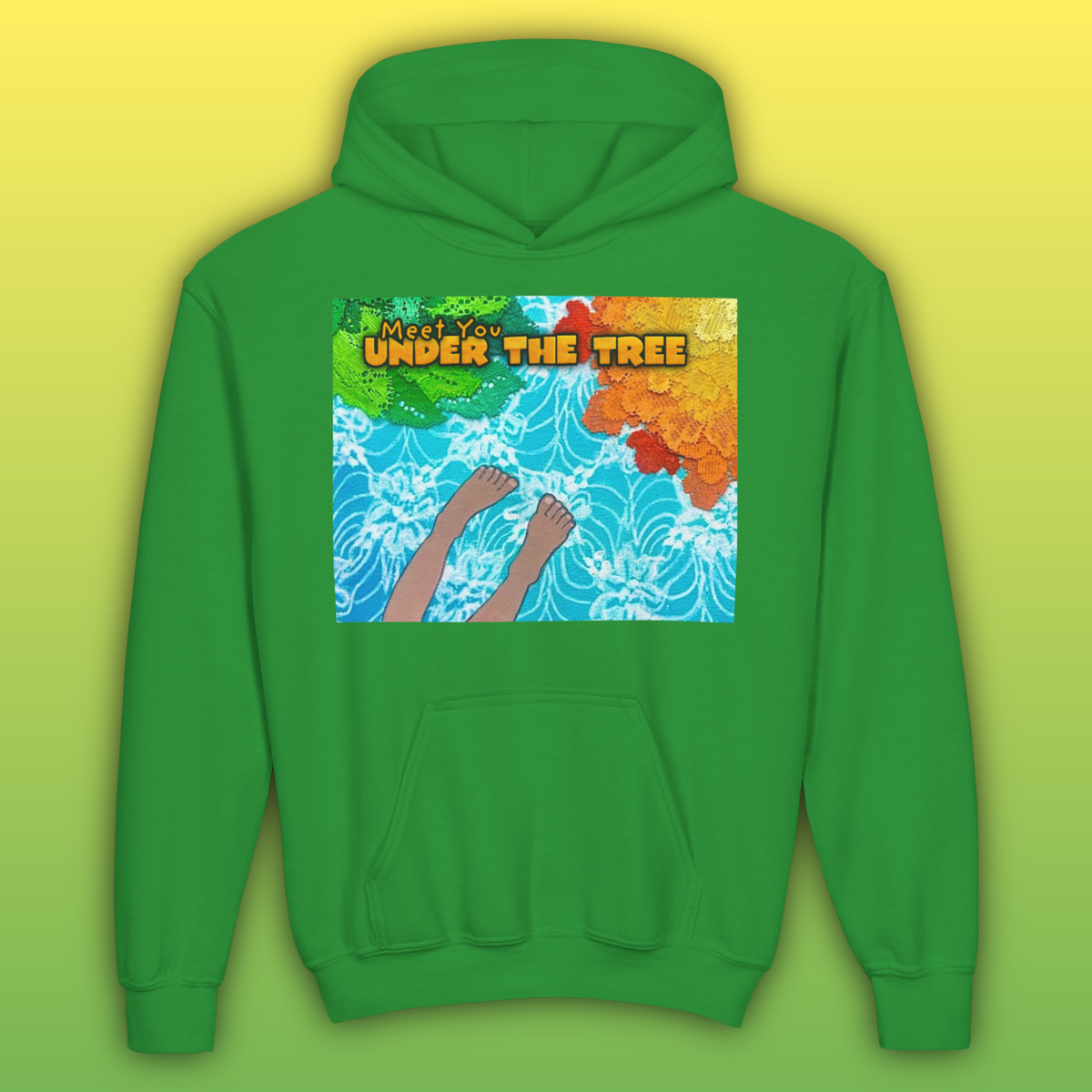 "Feet Front-Swing Back" Youth Hoodie —from illustrations in "Meet You Under the Tree"