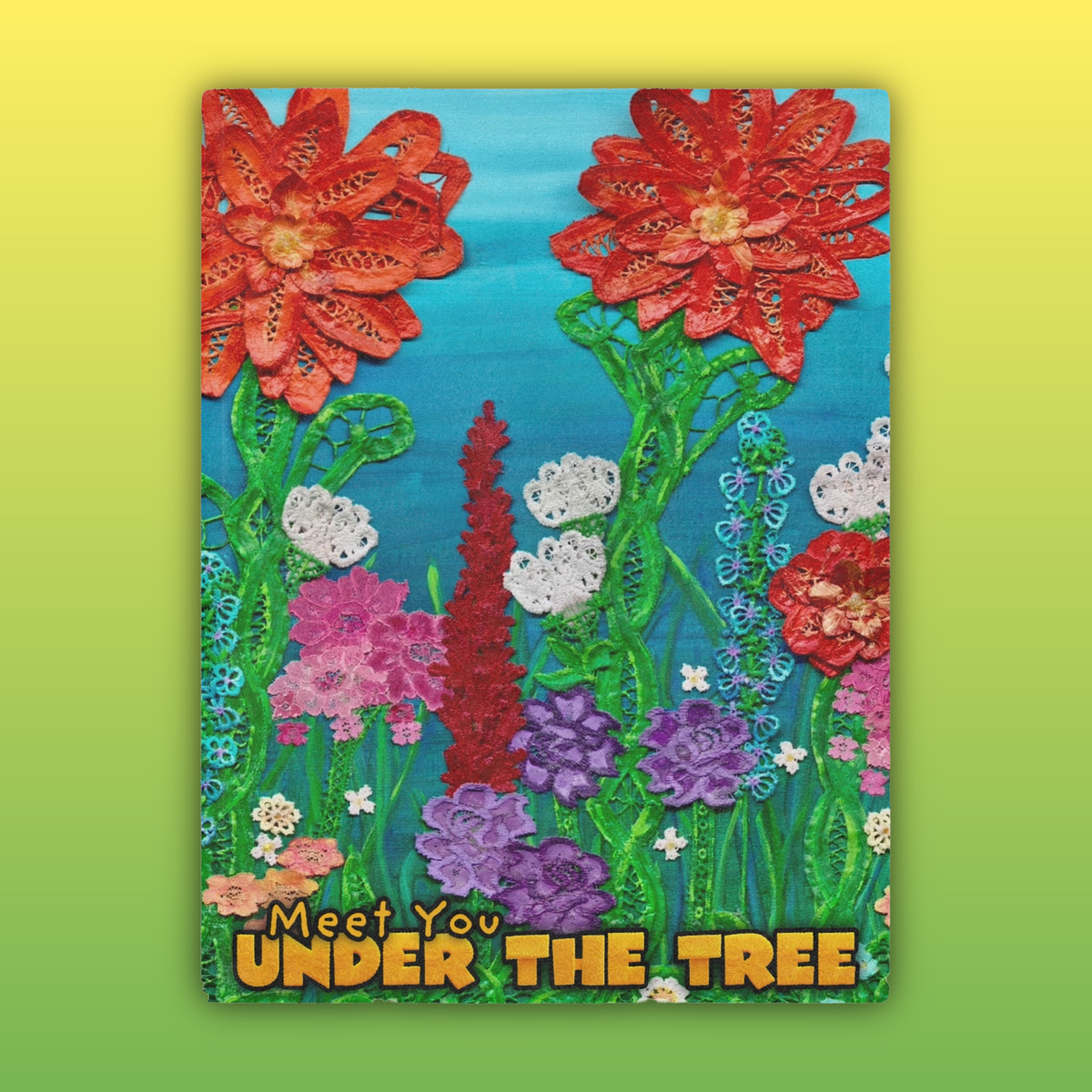 Minky Blanket - "Field of Flowers" Throw from "Meet You Under The Tree"