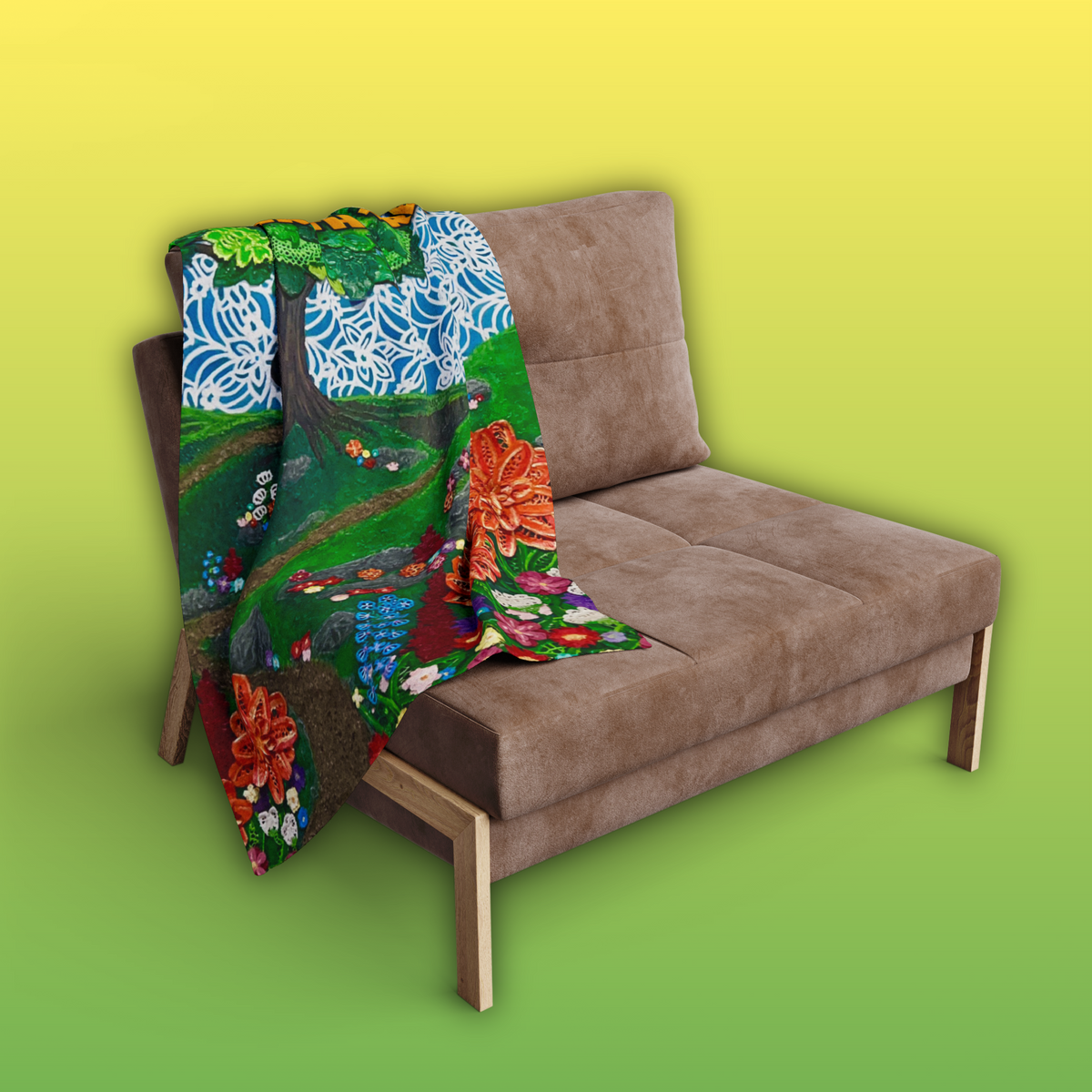 Arctic Fleece Blanket "Meet You Under The Tree"