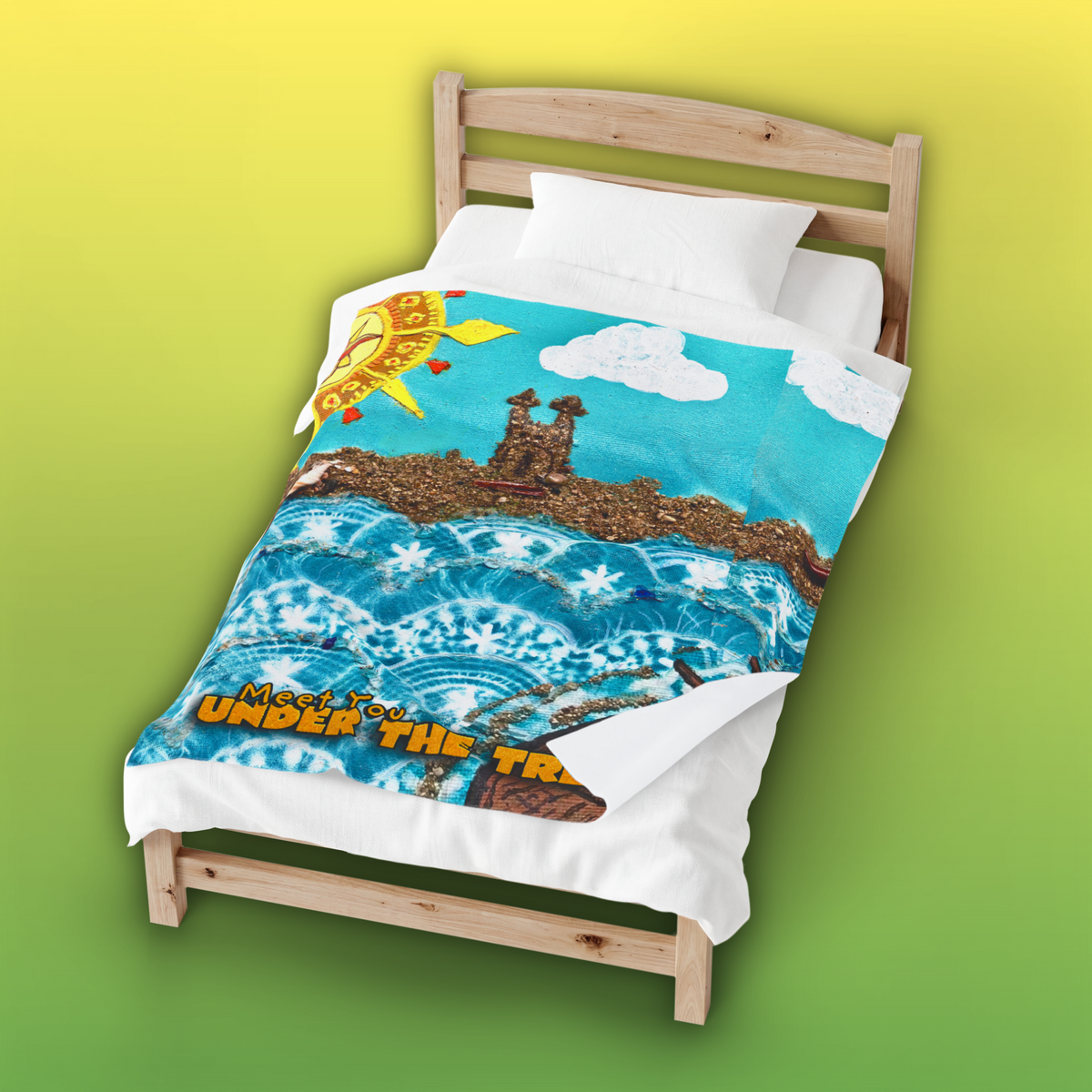 "Sea'" Velveteen Plush Blanket — from "Meet You Under the Tree"