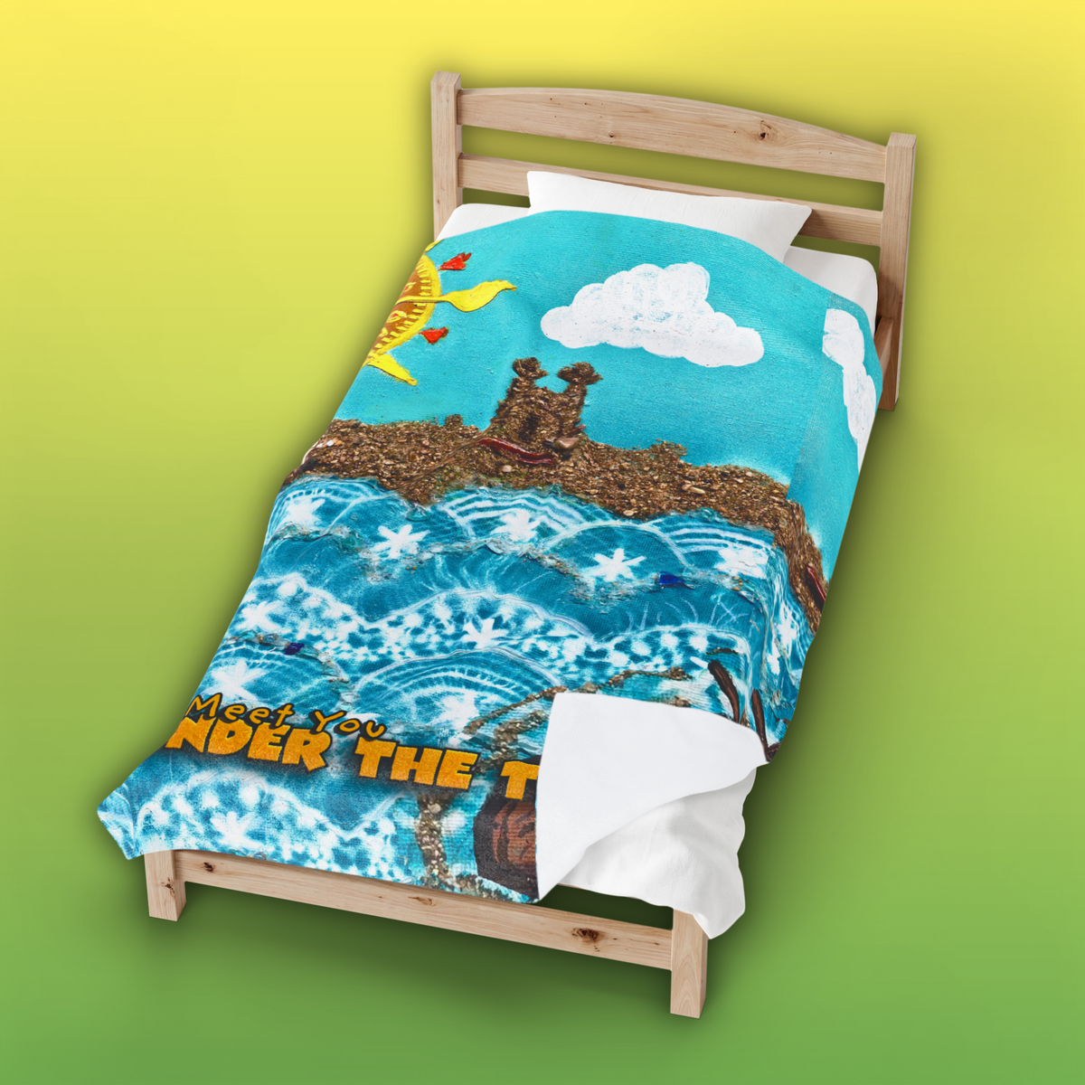 "Sea'" Velveteen Plush Blanket — from "Meet You Under the Tree"