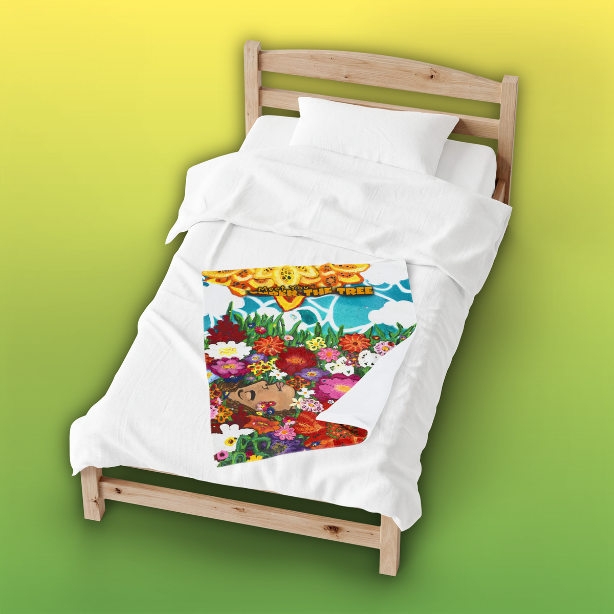 "Sea of Flowers" Velveteen Plush Blanket — from "Meet You Under the Tree"