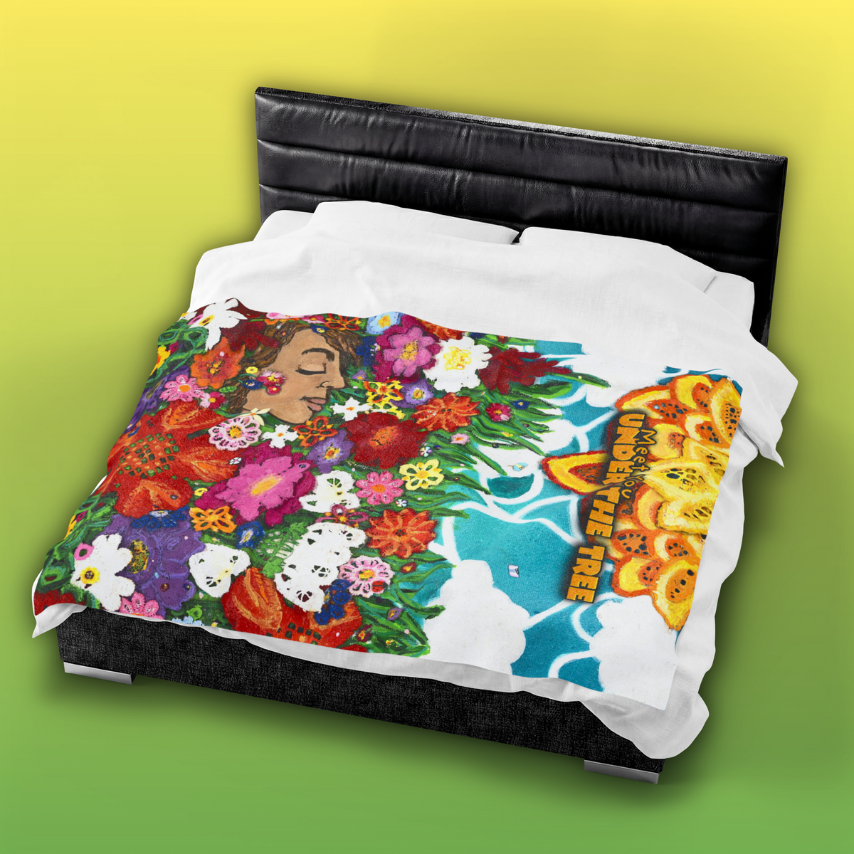 "Sea of Flowers" Velveteen Plush Blanket — from "Meet You Under the Tree"