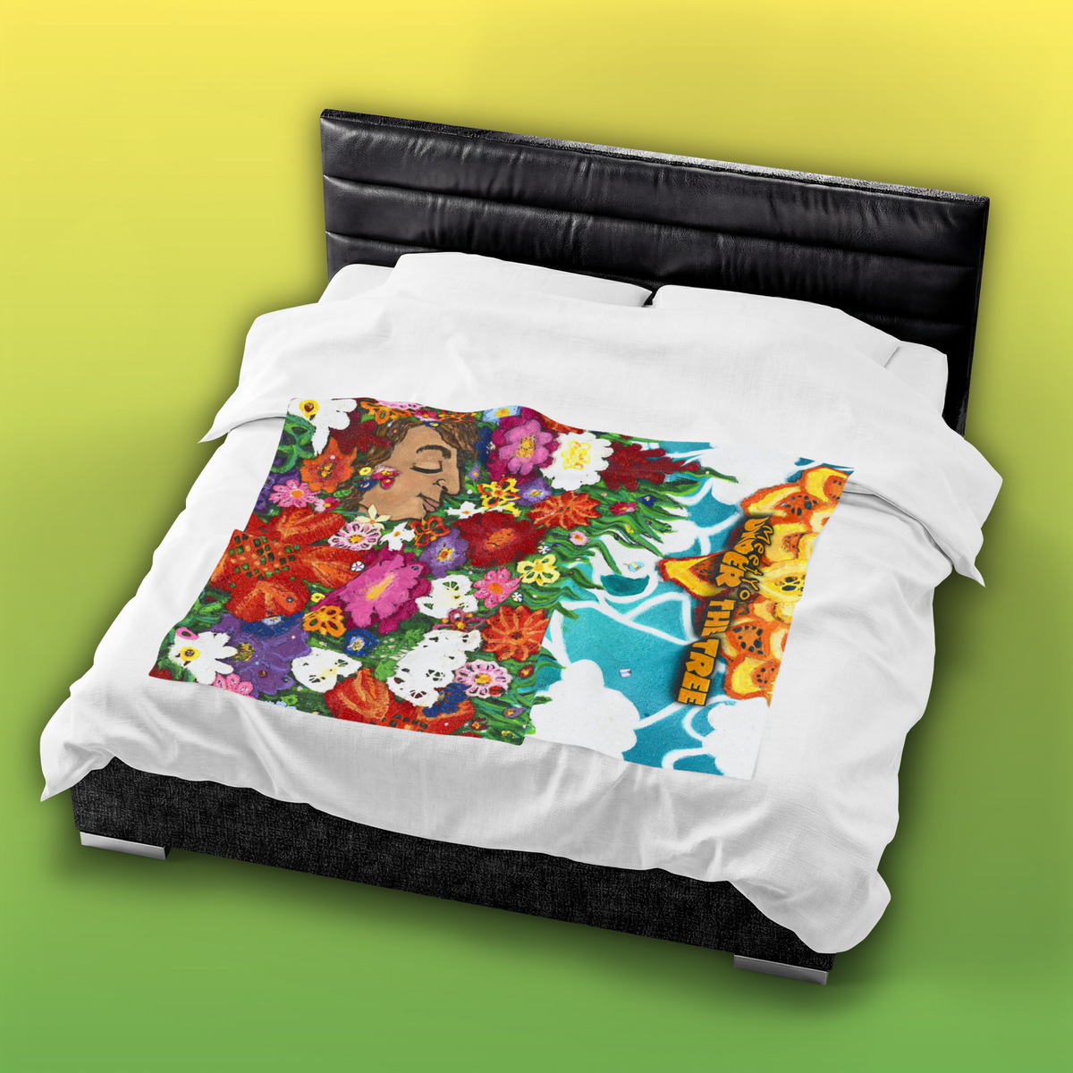 "Sea of Flowers" Velveteen Plush Blanket — from "Meet You Under the Tree"