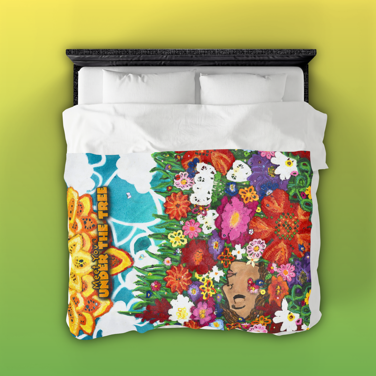 "Sea of Flowers" Velveteen Plush Blanket — from "Meet You Under the Tree"