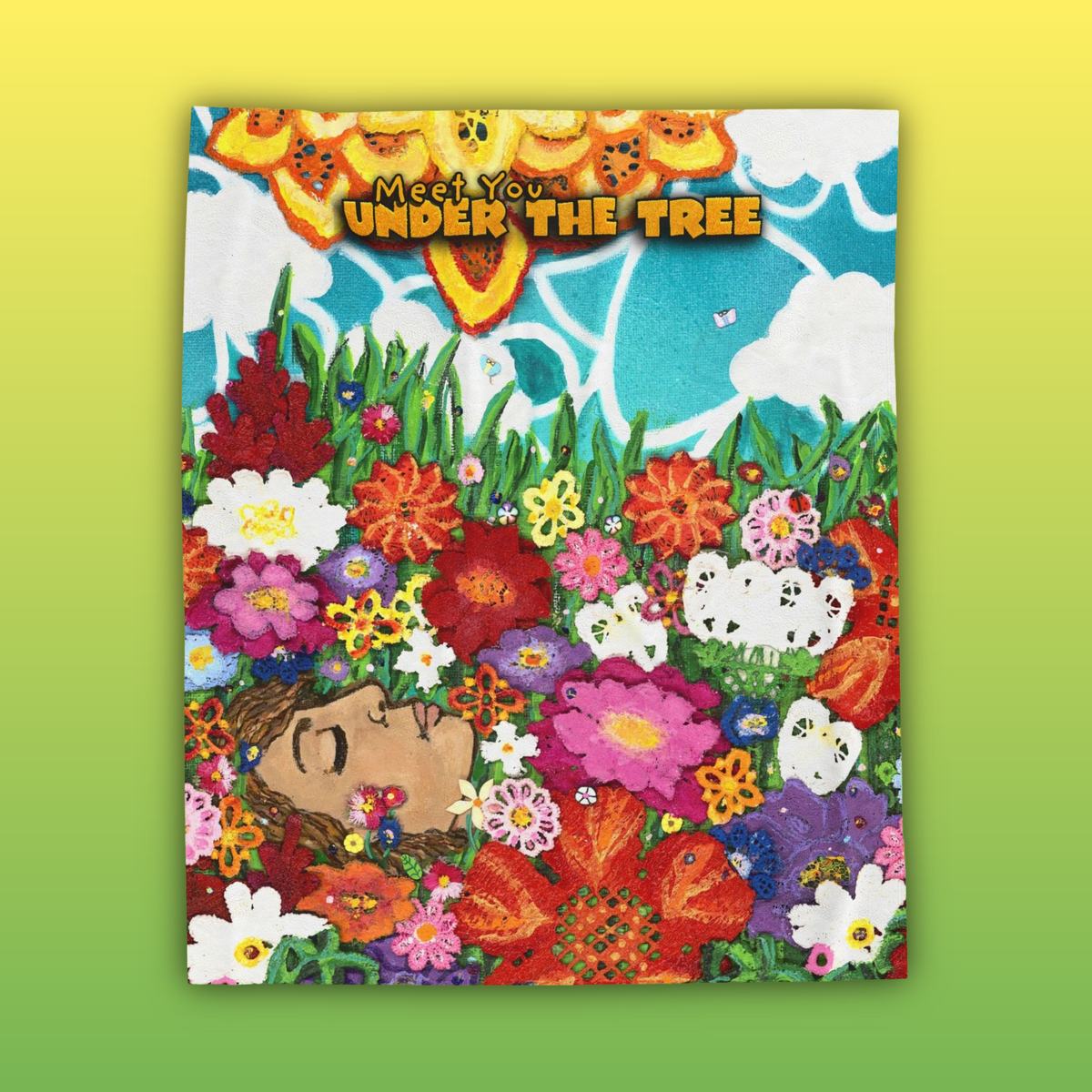 "Sea of Flowers" Velveteen Plush Blanket — from "Meet You Under the Tree"