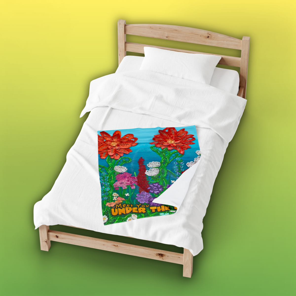 "Field of Flowers" Velveteen Plush Blanket — from "Meet You Under the Tree"