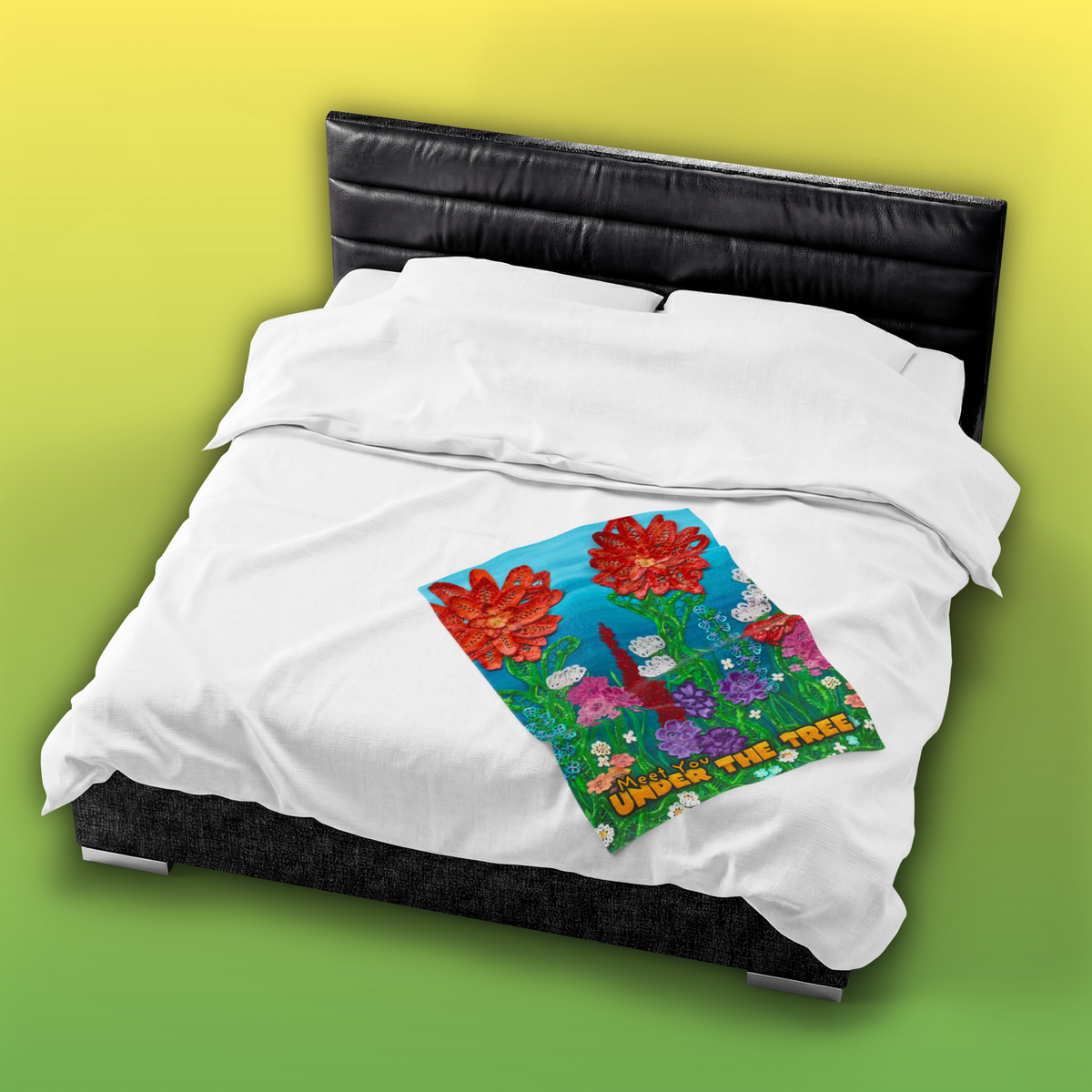 "Field of Flowers" Velveteen Plush Blanket — from "Meet You Under the Tree"