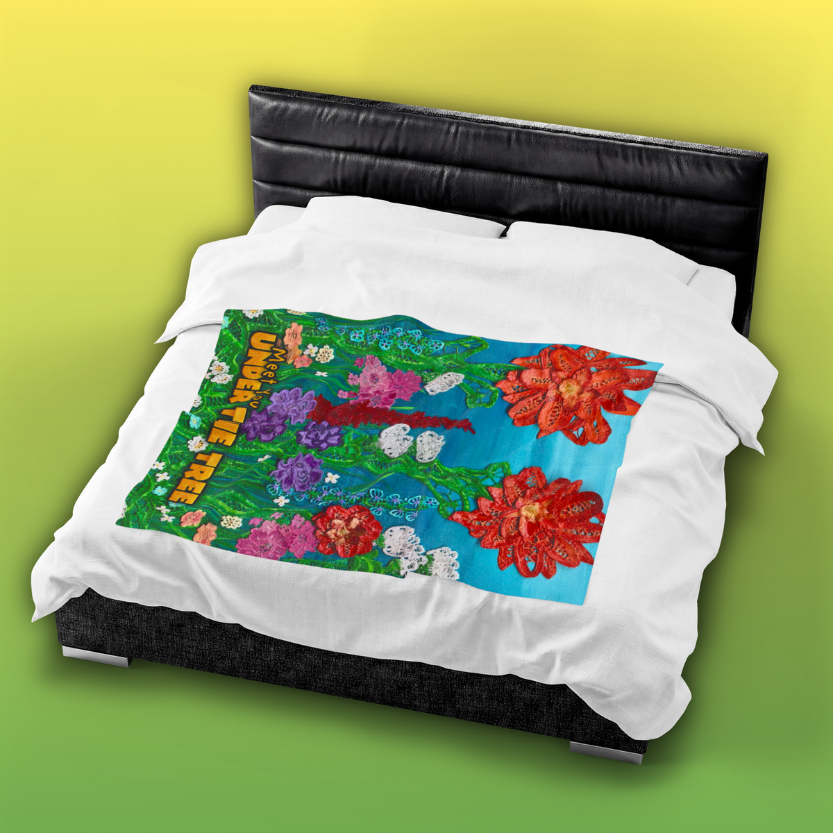"Field of Flowers" Velveteen Plush Blanket — from "Meet You Under the Tree"