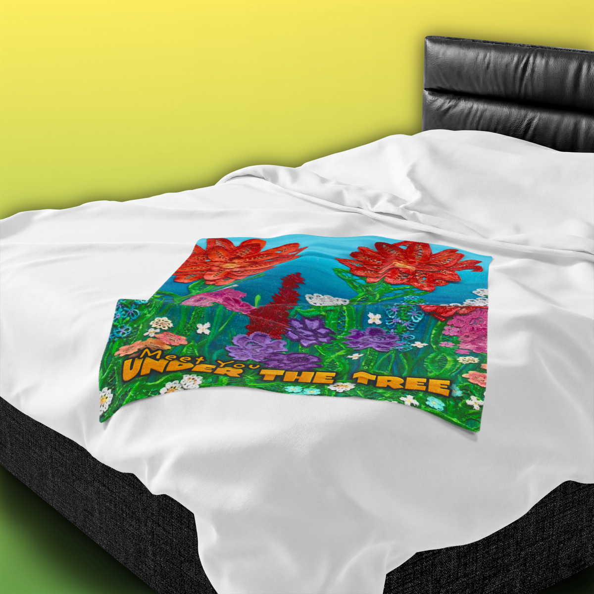 "Field of Flowers" Velveteen Plush Blanket — from "Meet You Under the Tree"