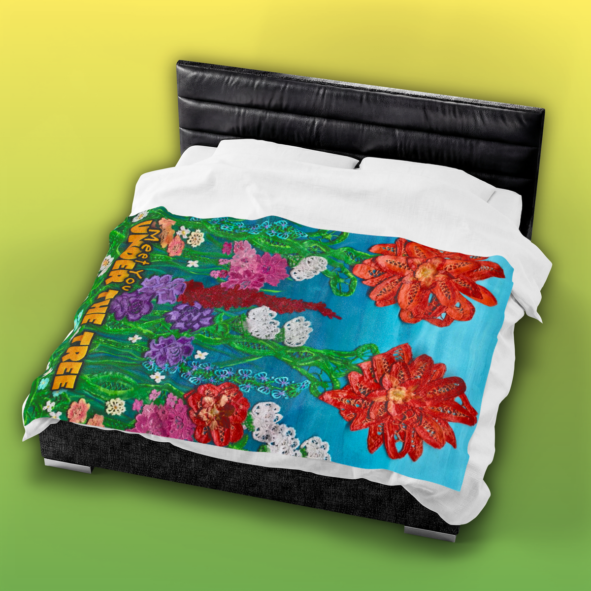 "Field of Flowers" Velveteen Plush Blanket — from "Meet You Under the Tree"